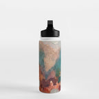 Turquoise Copper Agate Low Poly Geometric Triangles Water Bottle Gallery Image 3