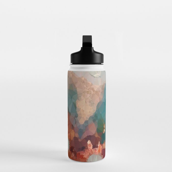Turquoise Copper Agate Low Poly Geometric Triangles Water Bottle Gallery Image 3