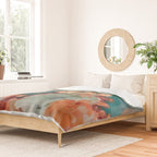 Turquoise Copper Agate Low Poly Geometric Triangles Duvet Cover Gallery Image 2