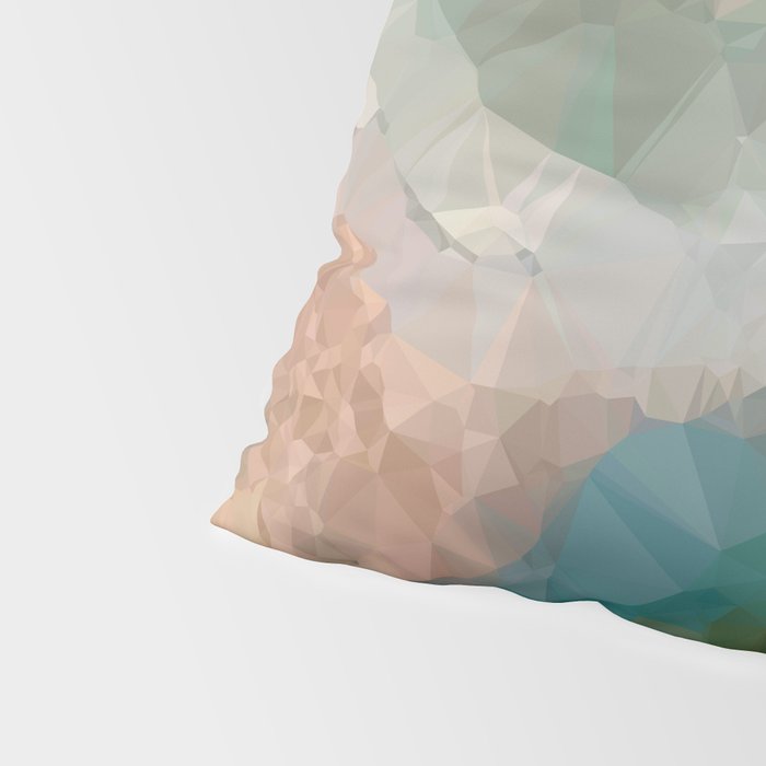 Turquoise Copper Agate Low Poly Geometric Triangles Pillow Sham Gallery Image 4