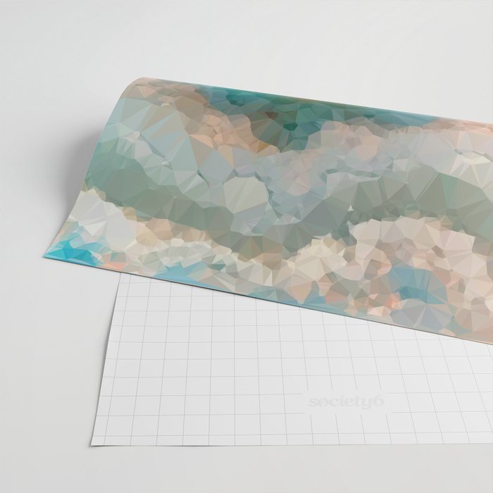 Turquoise Copper Agate Low Poly Geometric Triangles Wrapping Paper Gallery Image 2