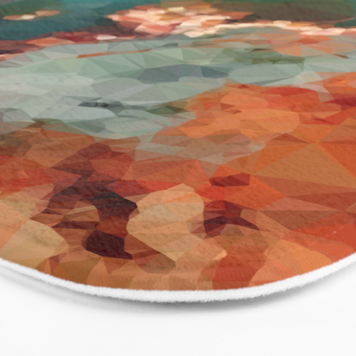 Turquoise Copper Agate Low Poly Geometric Triangles Bath Mat Gallery Image 3