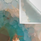 Turquoise Copper Agate Low Poly Geometric Triangles Wall Tapestry Gallery Image 3