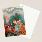Turquoise Copper Agate Low Poly Geometric Triangles Stationery Card Gallery Image 2
