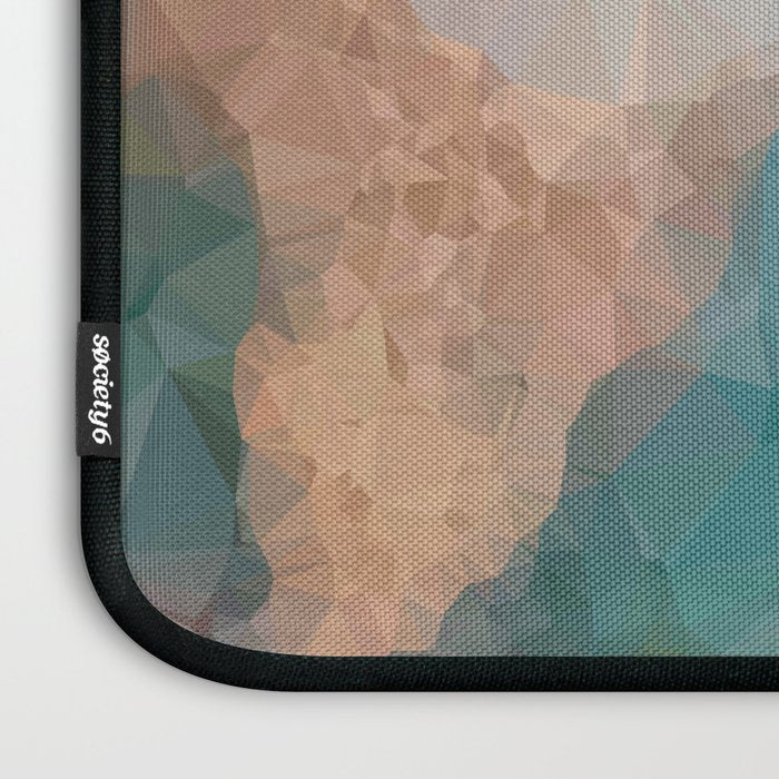Turquoise Copper Agate Low Poly Geometric Triangles Laptop Sleeve Gallery Image 3