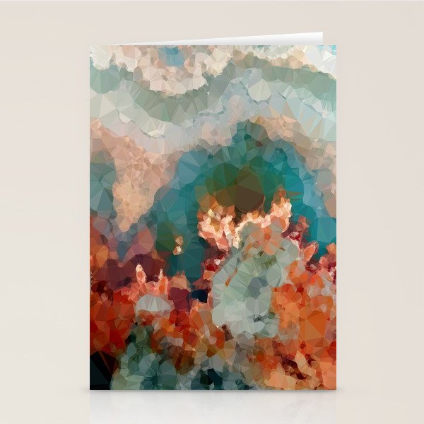 Turquoise Copper Agate Low Poly Geometric Triangles Stationery Card Gallery Image 2