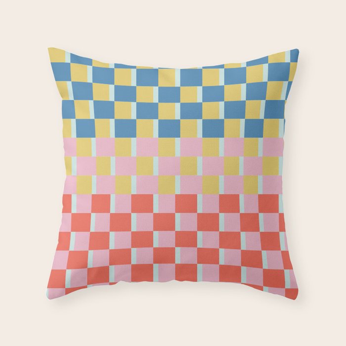 Colorful Checkerboard Throw Pillow Gallery Image 6