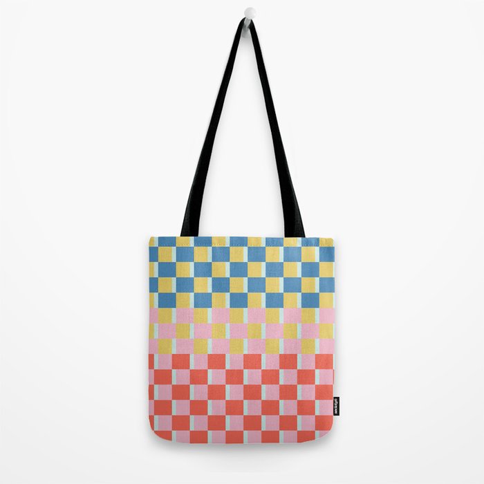 Colorful Checkerboard Tote Bag Gallery Image 2