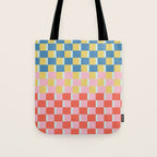 Colorful Checkerboard Tote Bag Gallery Image 1