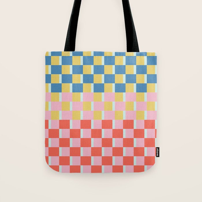 Colorful Checkerboard Tote Bag Gallery Image 1