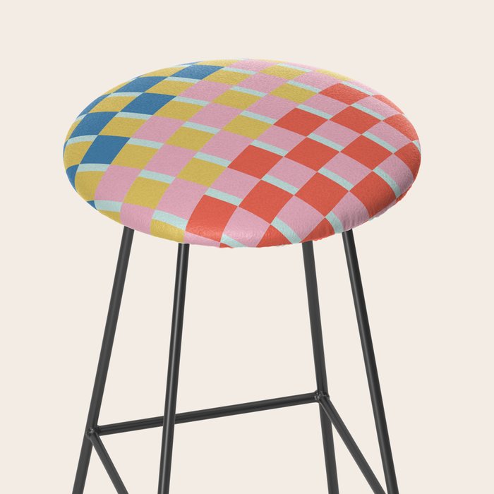 Colorful Checkerboard Stool Gallery Image 2