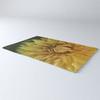 Sunny Disposition x Yellow Dahlia flower botanical photograph Rug Gallery Image 3