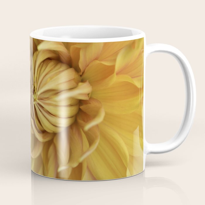 Sunny Disposition x Yellow Dahlia flower botanical photograph Coffee Mug Gallery Image 1