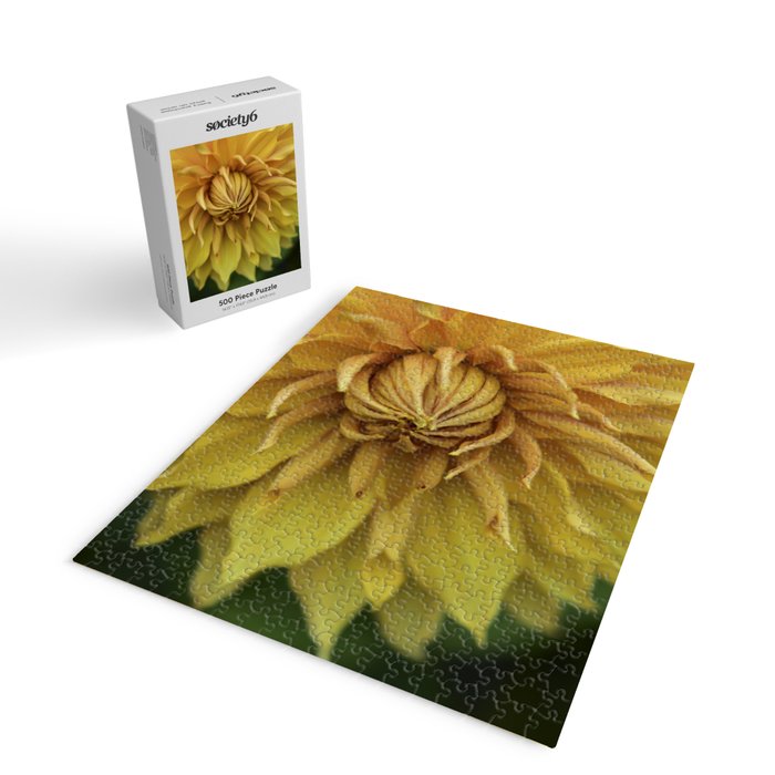 Sunny Disposition x Yellow Dahlia flower botanical photograph Jigsaw Puzzle Gallery Image 2