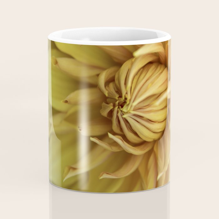 Sunny Disposition x Yellow Dahlia flower botanical photograph Coffee Mug Gallery Image 4
