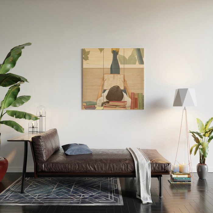 Bookworm Wood Wall Art Gallery Image 2