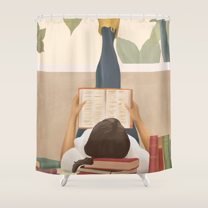 Bookworm Shower Curtain Gallery Image 1