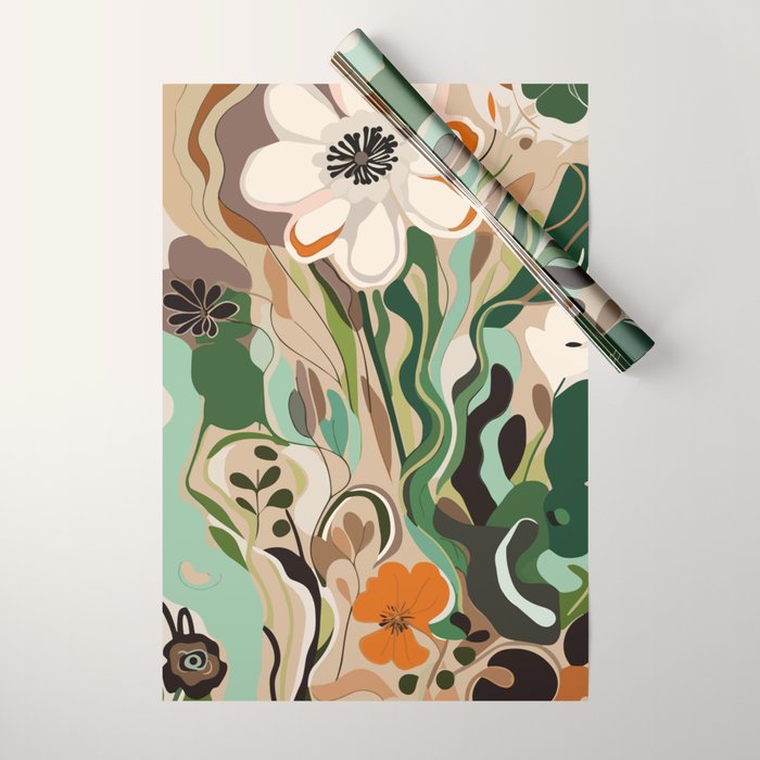 Seattle Flower Market Print Wrapping Paper Gallery Image 1