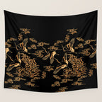 Crane and clouds Wall Tapestry Gallery Image 4
