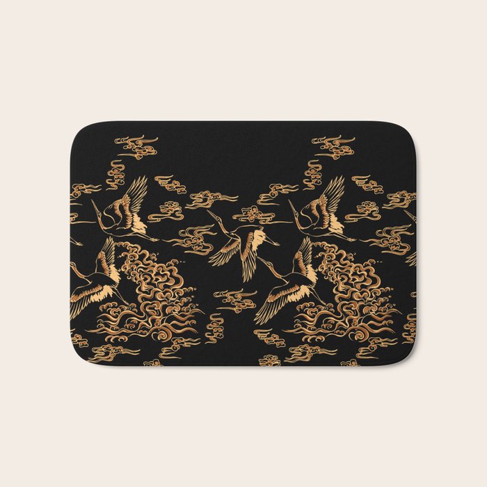 Crane and clouds Bath Mat Gallery Image 1