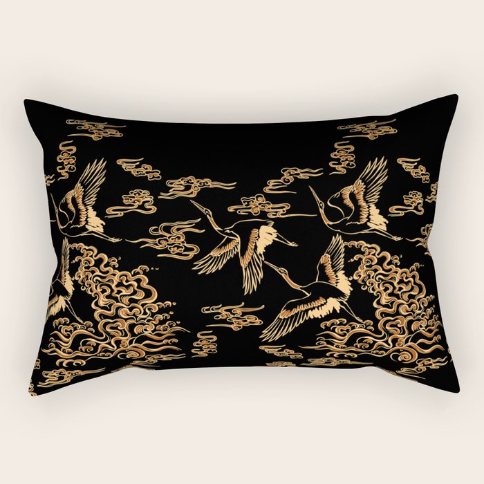 Crane and clouds Rectangular Pillow Gallery Image 1
