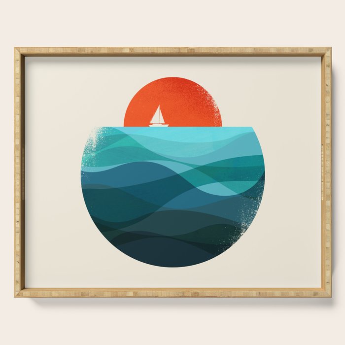 Deep blue ocean Serving Tray Gallery Image 1