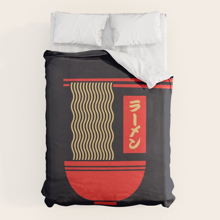Ramen Minimal - Black Duvet Cover Gallery Image 1