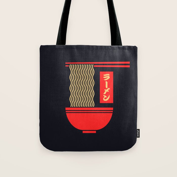 Ramen Minimal - Black Tote Bag Gallery Image 1
