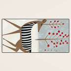 Deer In the Snowy Forest Desk Mat Gallery Image 3