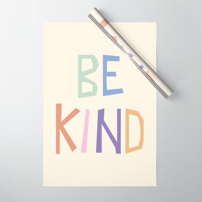 Be kind pastel colors Wrapping Paper Gallery Image 1