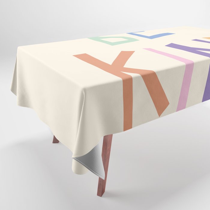 Be kind pastel colors Tablecloth Gallery Image 1