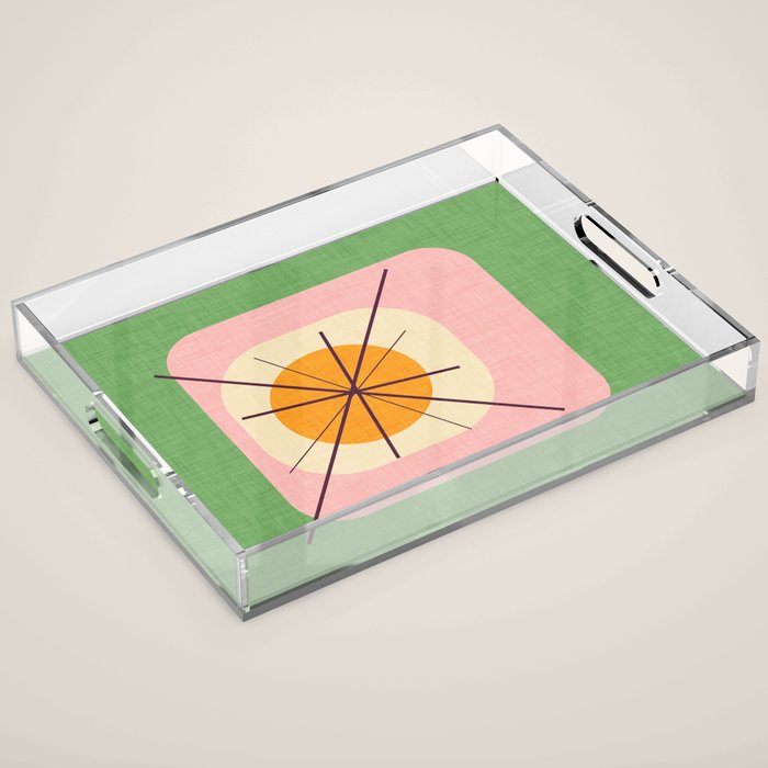 Flower Eggs Green-Pink Acrylic Tray Gallery Image 1