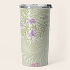 William Morris Larkspur Green Olive Lilac Travel Mug Gallery Image 2