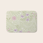 William Morris Larkspur Green Olive Lilac Bath Mat Gallery Image 1
