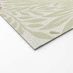William Morris Larkspur Green Olive Lilac Welcome Mat Gallery Image 2