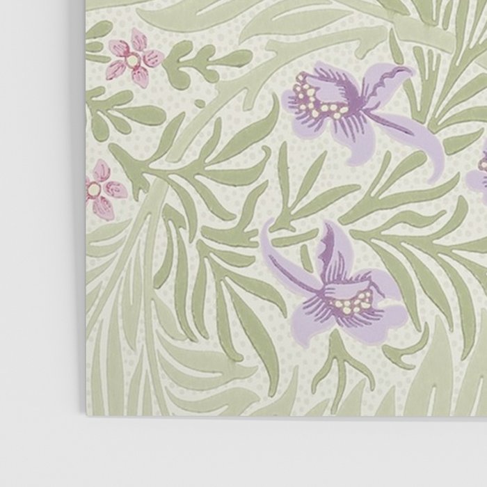 William Morris Larkspur Green Olive Lilac Poster Gallery Image 3