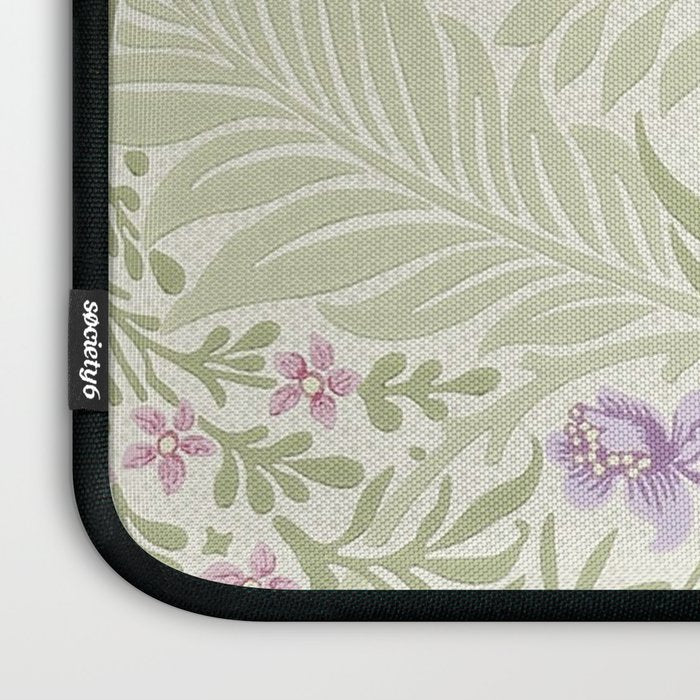 William Morris Larkspur Green Olive Lilac Laptop Sleeve Gallery Image 3