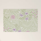 William Morris Larkspur Green Olive Lilac Welcome Mat Gallery Image 1