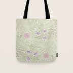 William Morris Larkspur Green Olive Lilac Tote Bag Gallery Image 1