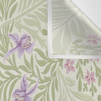 William Morris Larkspur Green Olive Lilac Wall Tapestry Gallery Image 3
