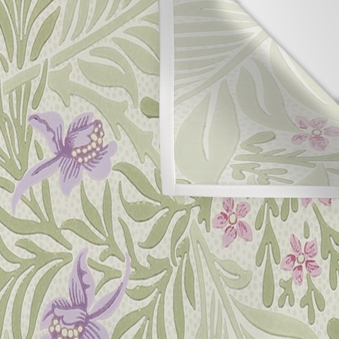 William Morris Larkspur Green Olive Lilac Wall Tapestry Gallery Image 3