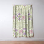 William Morris Larkspur Green Olive Lilac Window Curtain Gallery Image 3