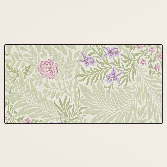 William Morris Larkspur Green Olive Lilac Desk Mat Gallery Image 3