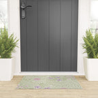 William Morris Larkspur Green Olive Lilac Welcome Mat Gallery Image 3