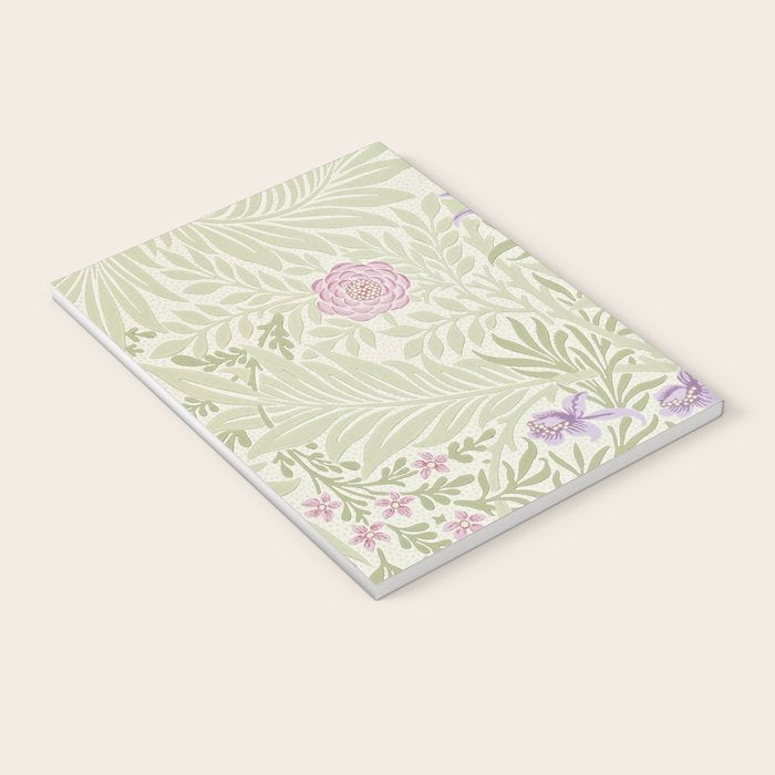 William Morris Larkspur Green Olive Lilac Notebook Gallery Image 3