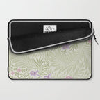 William Morris Larkspur Green Olive Lilac Laptop Sleeve Gallery Image 2