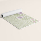 William Morris Larkspur Green Olive Lilac Yoga Mat Gallery Image 2