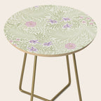 William Morris Larkspur Green Olive Lilac Side Table Gallery Image 2