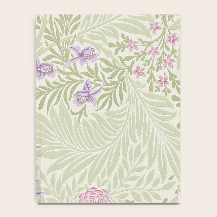 William Morris Larkspur Green Olive Lilac Notebook Gallery Image 4
