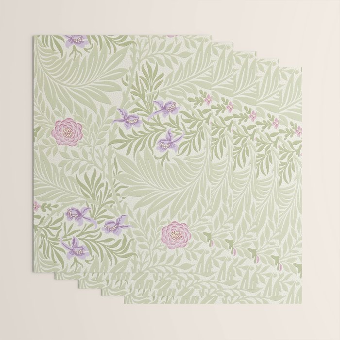 William Morris Larkspur Green Olive Lilac Wrapping Paper Gallery Image 3